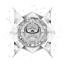 arabian horse, bull, van gogh's starry night, yin-yang symbol tattoo design idea