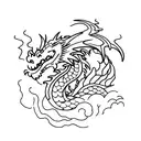 dragon with storm tattoo design idea