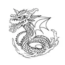 dragon with storm tattoo design idea