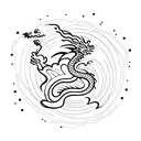 dragon with storm tattoo design idea