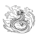 dragon with storm tattoo design idea