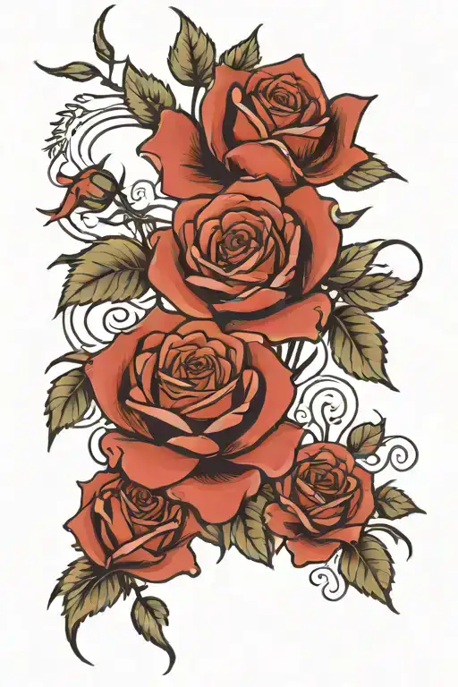 roses with words her spirit will never be broken in chinese letters  tattoo design idea