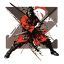 samurai warrior wielding a sword tattoo design idea