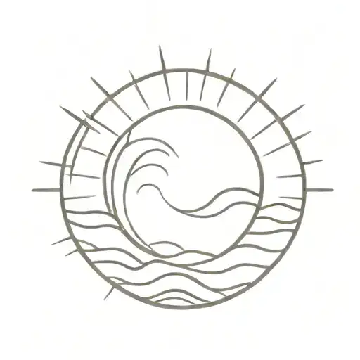 sun, beach, sand, sun. tattoo design idea