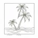 beach sun coconut palm tree tattoo design idea