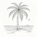 beach sun coconut palm tree tattoo design idea