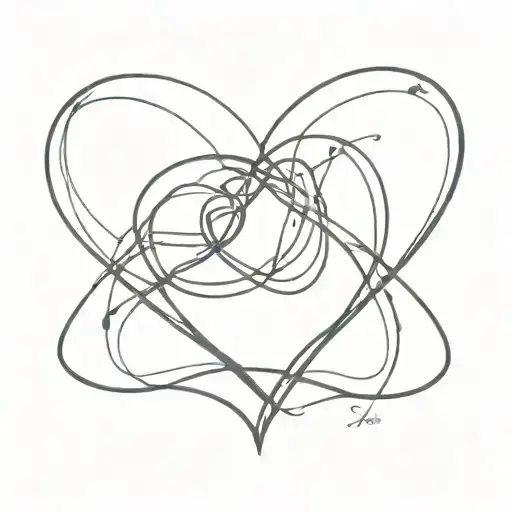 A minimalist tattoo of two intertwined hearts, representing the unbreakable bond between you and your girlfriend tattoo design idea