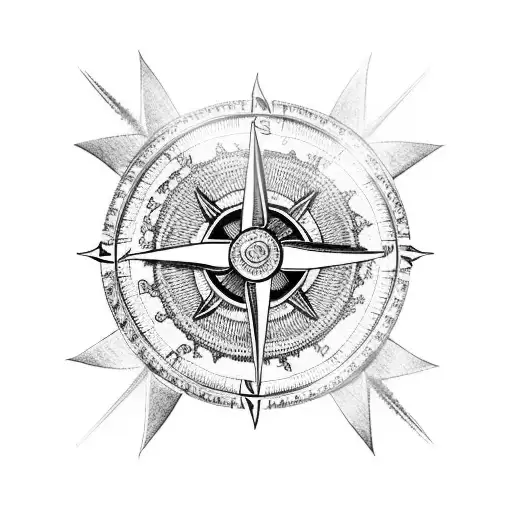 viking compass tattoo design idea