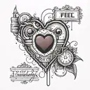 heart monitor with the word Always feel irrelevant, stuck inside my head again I'm never enough tattoo design idea