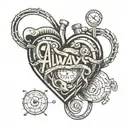heart monitor with the word Always feel irrelevant, stuck inside my head again I'm never enough tattoo design idea