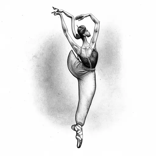 ballerina with no face tattoo design idea