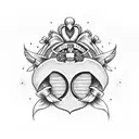 American traditional claddagh with poppy flowers surrounding the claddagh tattoo design idea