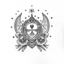 American traditional claddagh with poppy flowers surrounding the claddagh tattoo design idea