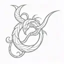 capricorn zodiac, cancer zodiac sign intertwined representing love tattoo design idea