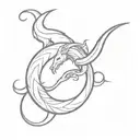 capricorn zodiac, cancer zodiac sign intertwined representing love tattoo design idea