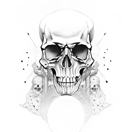 Revolver with skull tattoo design idea