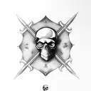 Revolver with skull tattoo design idea