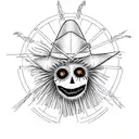 a scarecrow in the wild west tattoo design idea