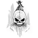 a scarecrow in the wild west tattoo design idea