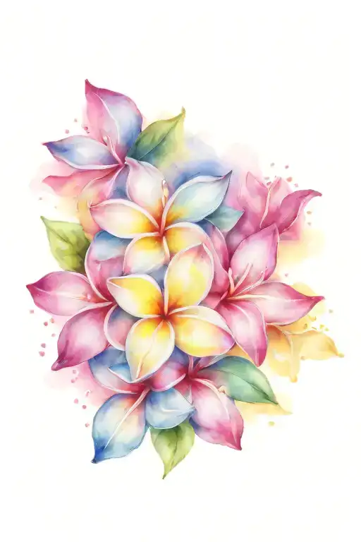 frangipani flowers in the middle They hold tattoo design idea