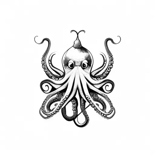 Octopus with 8 pears  tattoo design idea