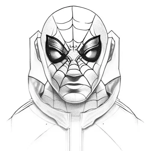 Drake as a video game character with Spiderman powers tattoo design idea