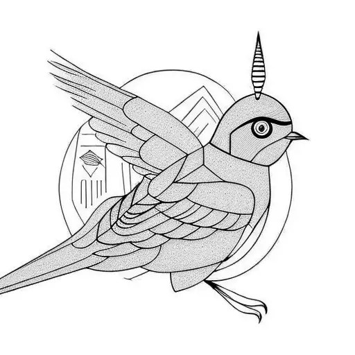 small bird black tattoo design idea