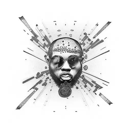 Powerful hip hop lyrics with a trash polka twist tattoo design idea