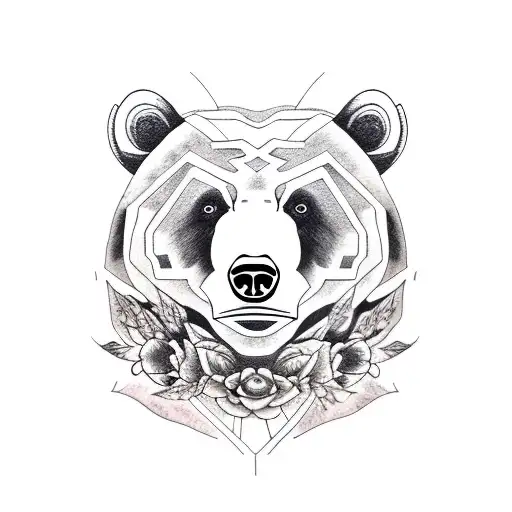 BEAR HEAD SAGE 3 EYES  tattoo design idea