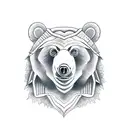 BEAR HEAD SAGE 3 EYES  tattoo design idea