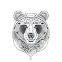 BEAR HEAD SAGE 3 EYES  tattoo design idea