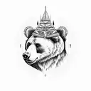 BEAR HEAD SAGE 3RD EYE FORCE CROSSFIT tattoo design idea