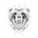 BEAR HEAD SAGE 3RD EYE FORCE CROSSFIT tattoo design idea