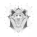 BEAR HEAD SAGE 3RD EYE FORCE CROSSFIT tattoo design idea