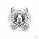 BEAR HEAD SAGE 3D EYE FORCE PSYCHEDELIC tattoo design idea