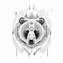 BEAR HEAD SAGE 3D EYE FORCE PSYCHEDELIC tattoo design idea