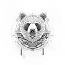 BEAR HEAD SAGE 3D EYE FORCE PSYCHEDELIC tattoo design idea