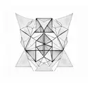 geometric negative space sleeve tattoo design idea