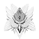 Create a maori-inspired eagle with intricate patterns and feathers tattoo design idea