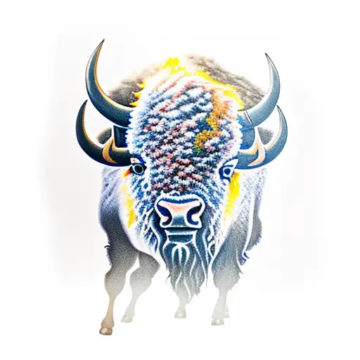 bison and lightning bolt tattoo design idea