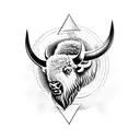 bison and lightning bolt tattoo design idea