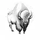 bison and a storm tattoo design idea
