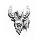 bison and a storm tattoo design idea