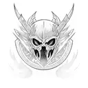 lich king helmet tattoo design idea