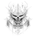lich king helmet tattoo design idea