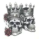 skull king and queen crown tattoo design idea