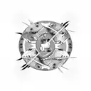 yin and yang with whale Sharko ans Zebra shark tattoo design idea