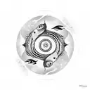 yin and yang with whale Sharko ans Zebra shark tattoo design idea