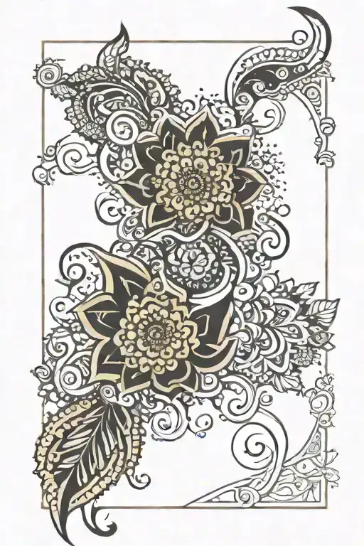 henna inspired patterns tattoo design idea
