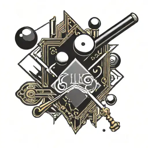 billiard and life minimal small tattoo design featuring tattoo design idea